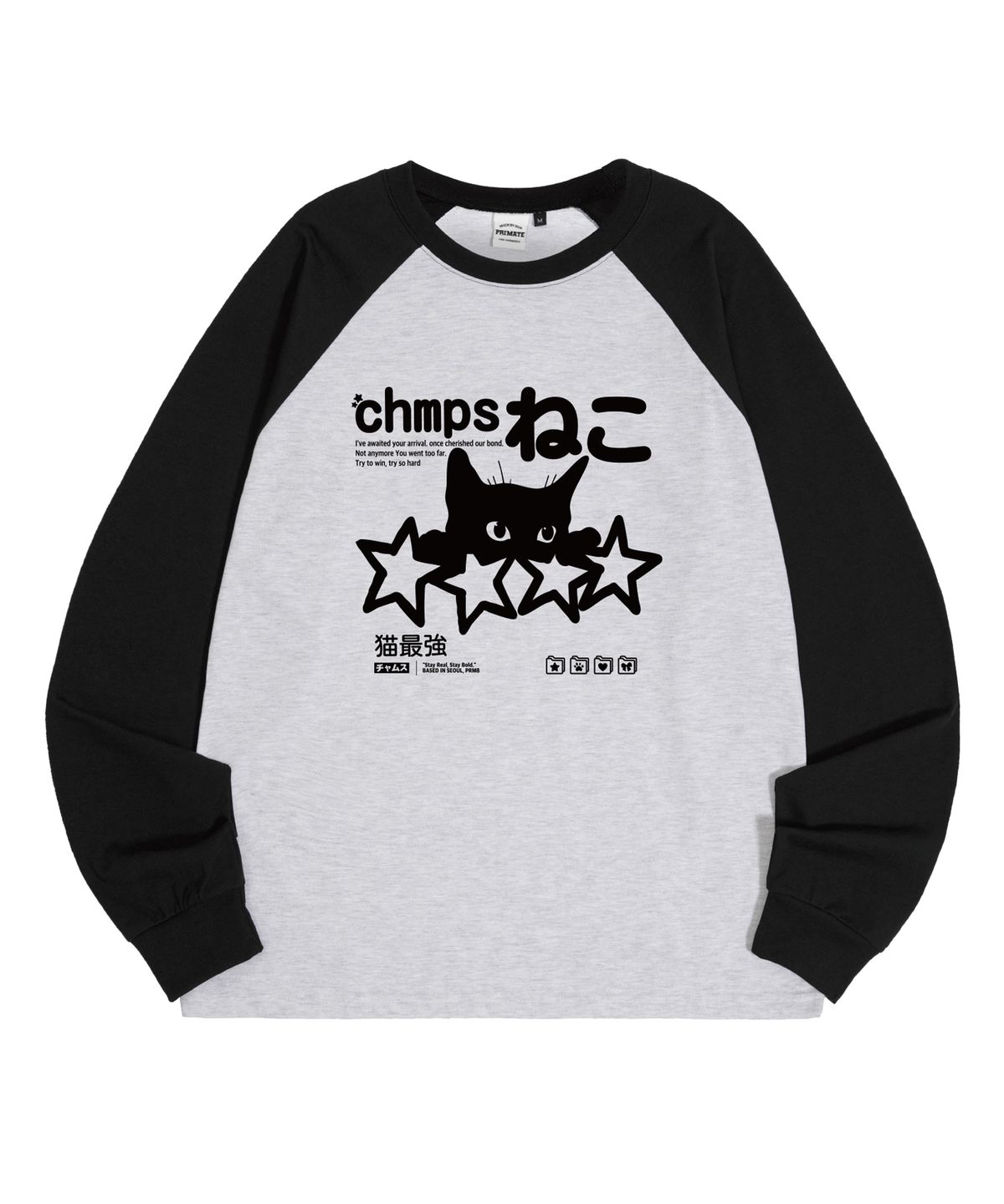 본챔스(BORN CHAMPS) [5 COLORS] CHMPS NEKO 래글런 오버핏 롱 슬리브 B25ST18