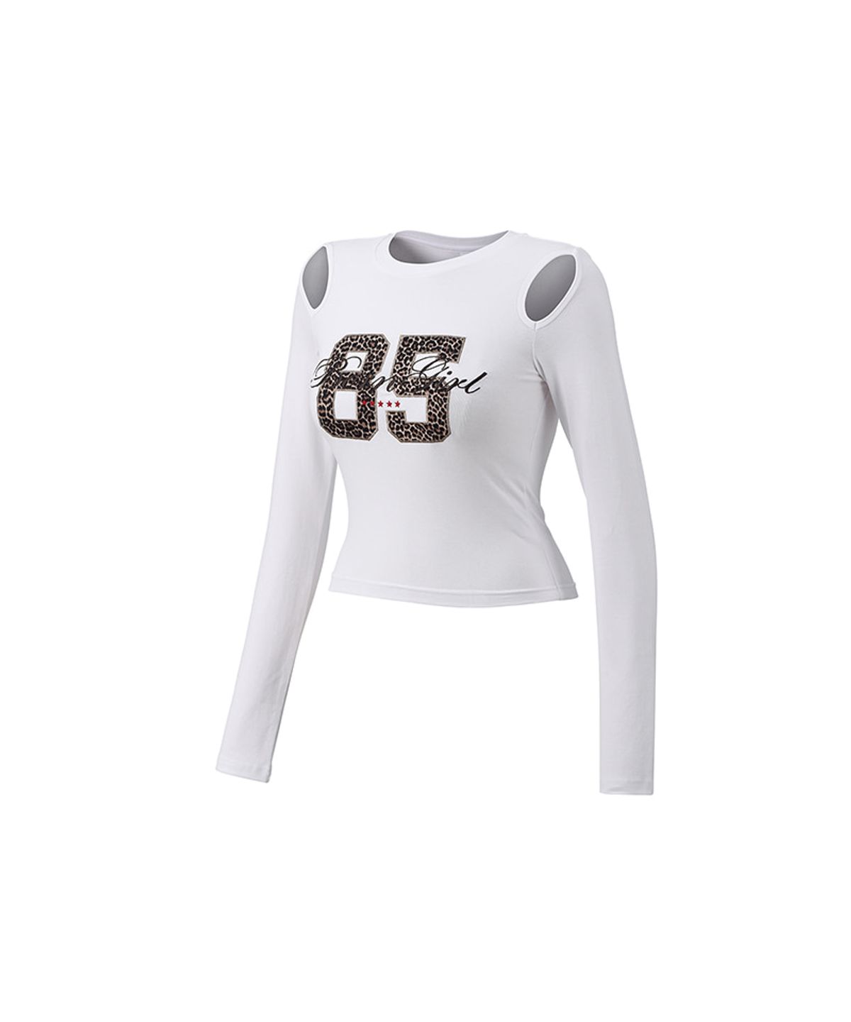 본투윈(BORN TO WIN) W BORN GIRL LEOPARD CROP LONGSLEEVE [WHITE]