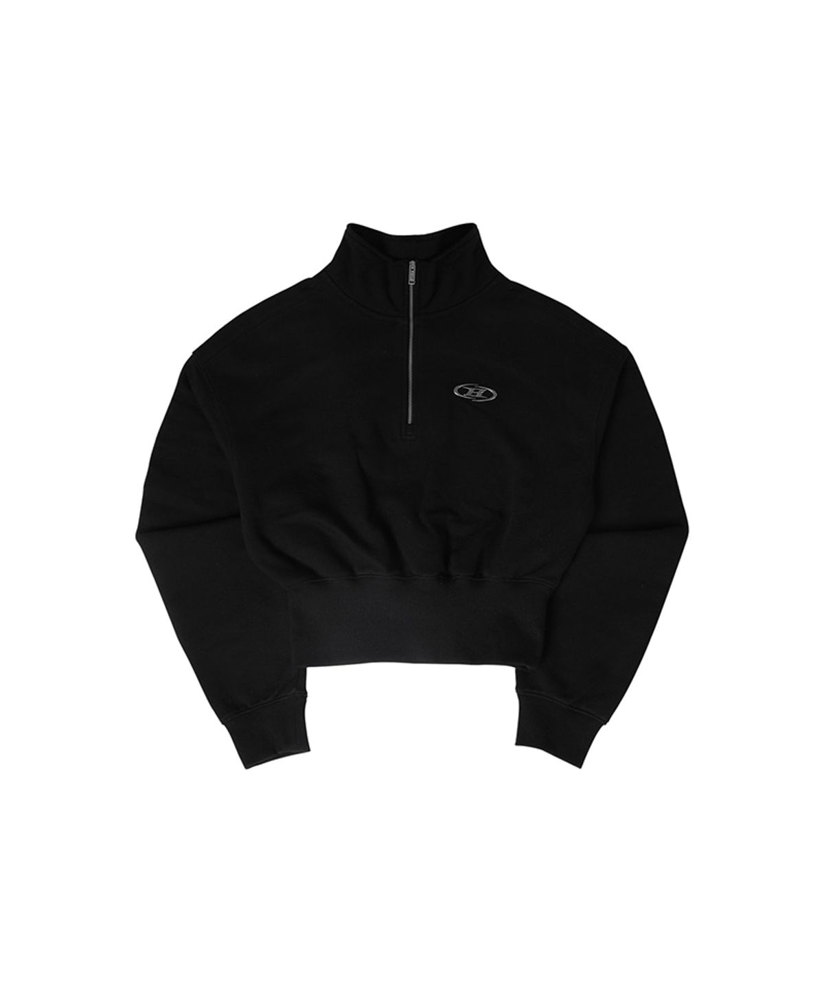 본투윈(BORN TO WIN) W SILVER B HALF ZIP UP SWEATSHIRTS [BLACK]
