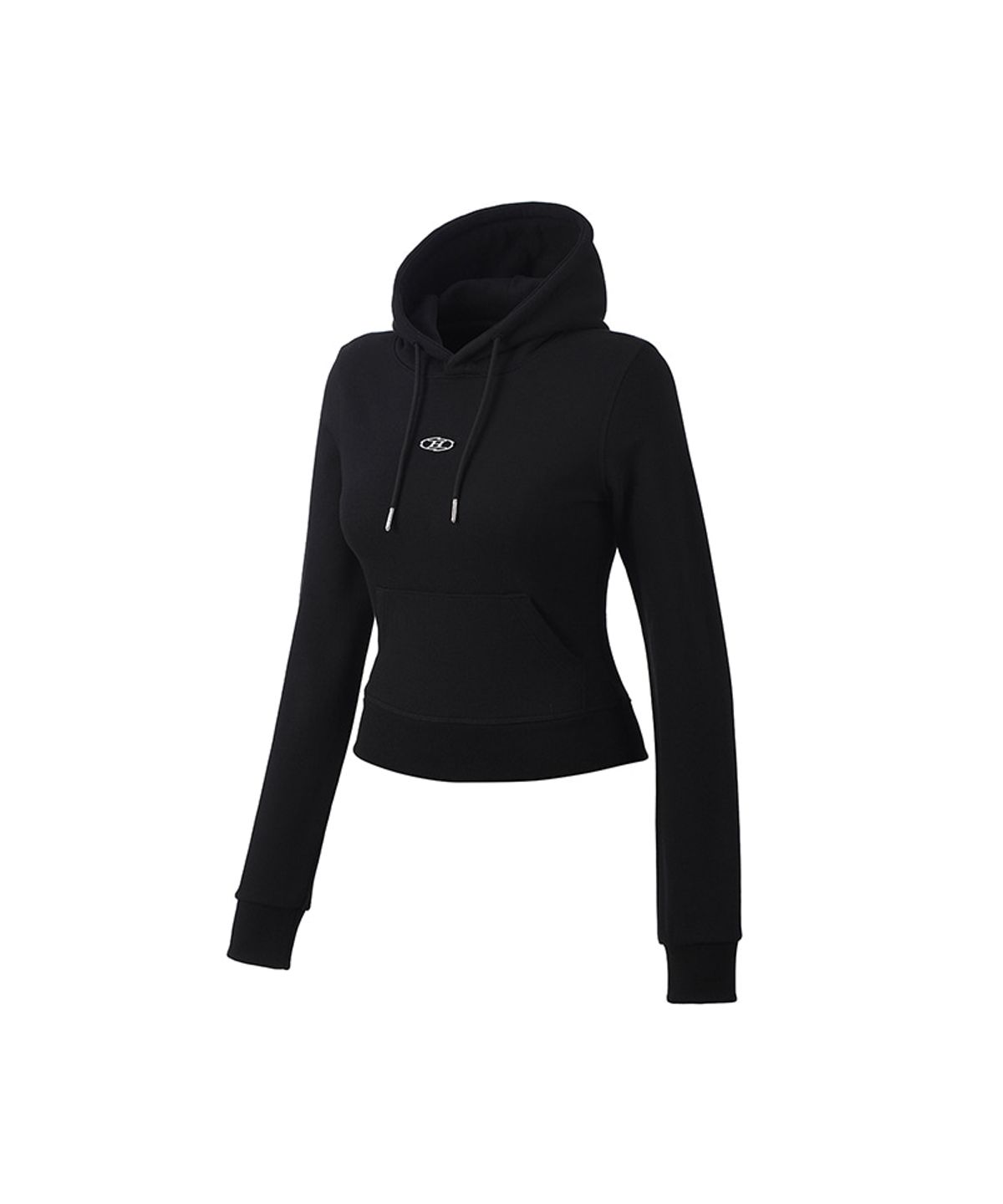 본투윈(BORN TO WIN) W B PENDANT COTTON CROP HOODIE [BLACK]
