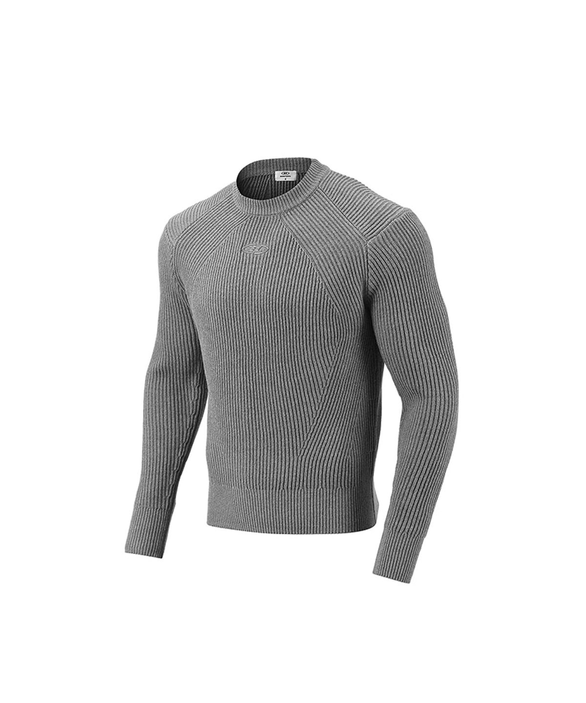 본투윈(BORN TO WIN) CHROME LOGO MUSCLE FIT KNIT [GREY]