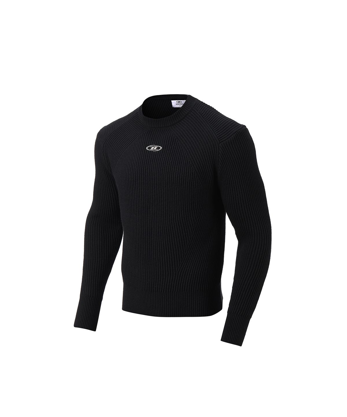 본투윈(BORN TO WIN) CHROME LOGO MUSCLE FIT KNIT [BLACK]