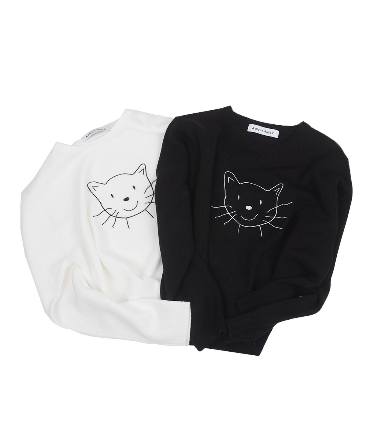 어라이트앵글(ARIGHTANGLE) CAT FACE KNIT (BLACK)