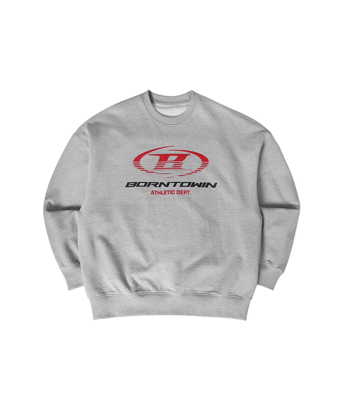 본투윈(BORN TO WIN) B SYMBOL RED LINE SWEATSHIRTS [MELANGE GREY]