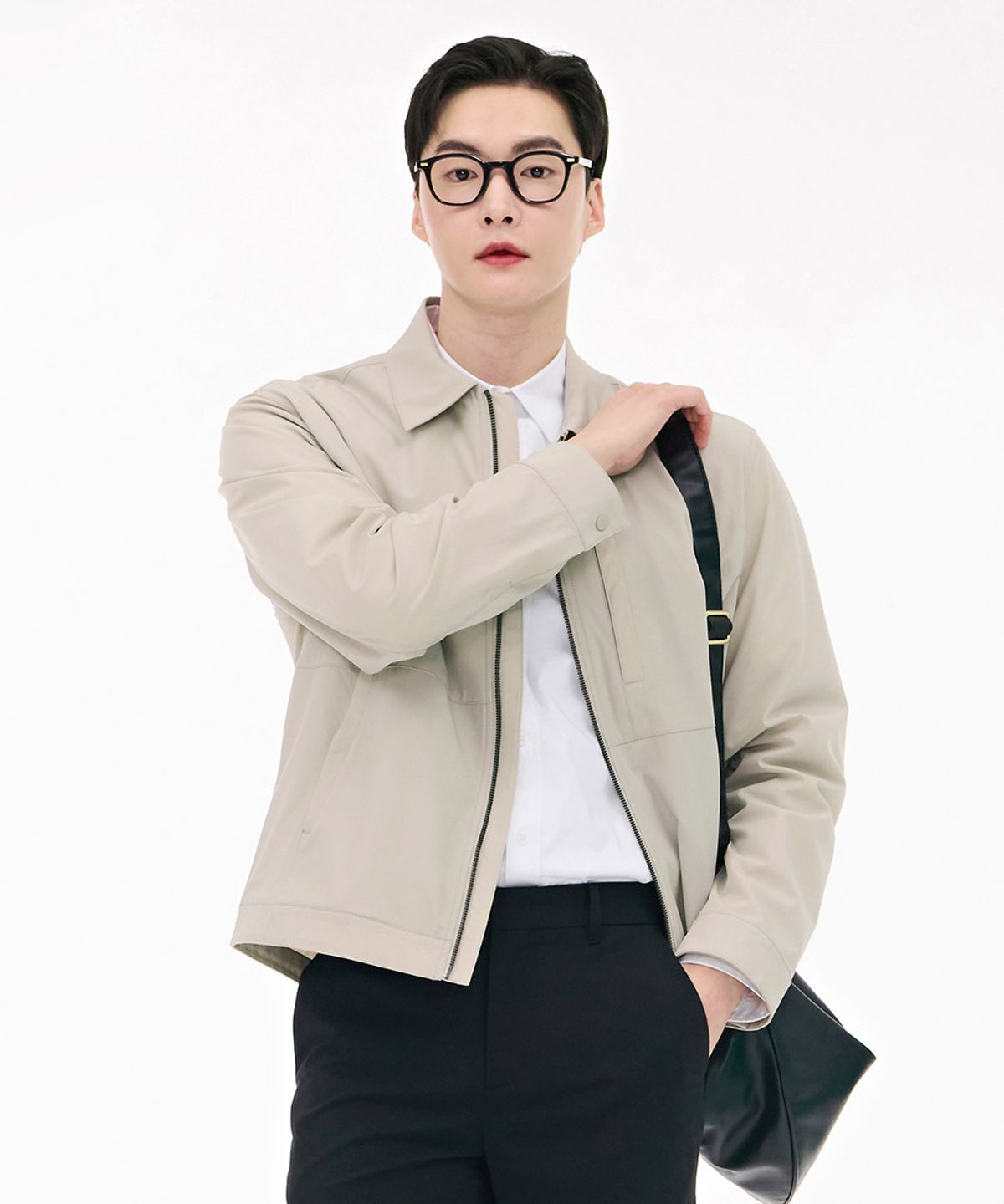 체이스컬트(CHASECULT) 남성 스트레치 카라 집업 자켓-베이지