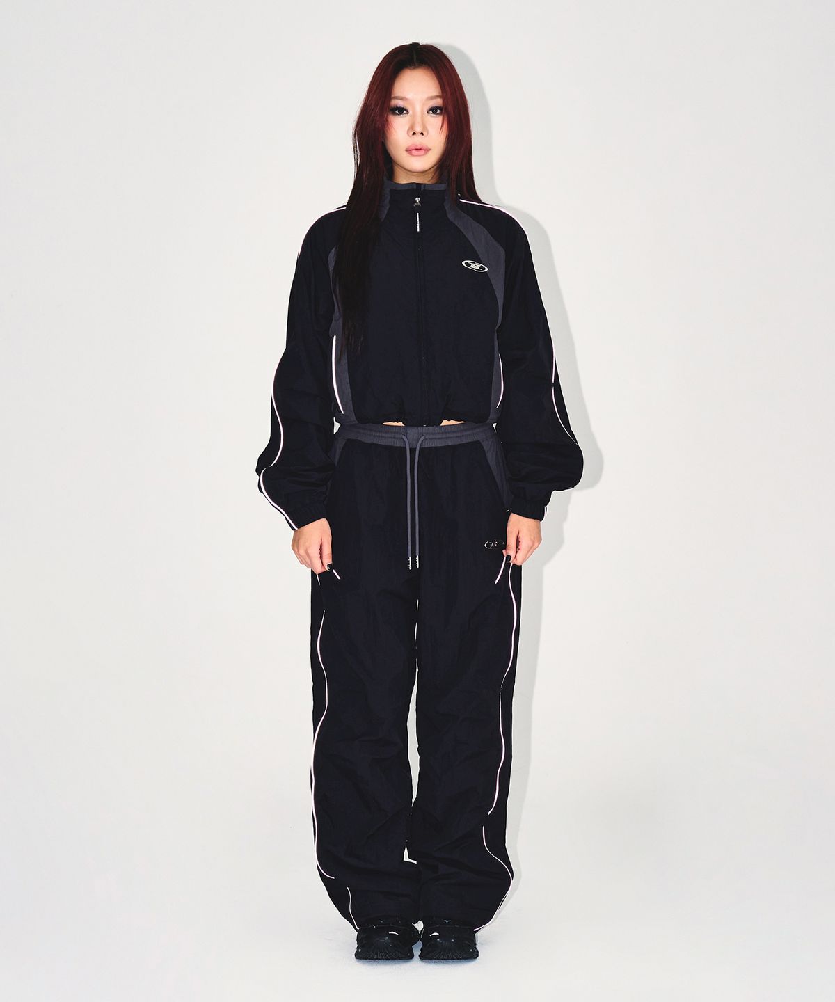 본투윈(BORN TO WIN) W NYLON BLOCK STRING PANTS [BLACK]