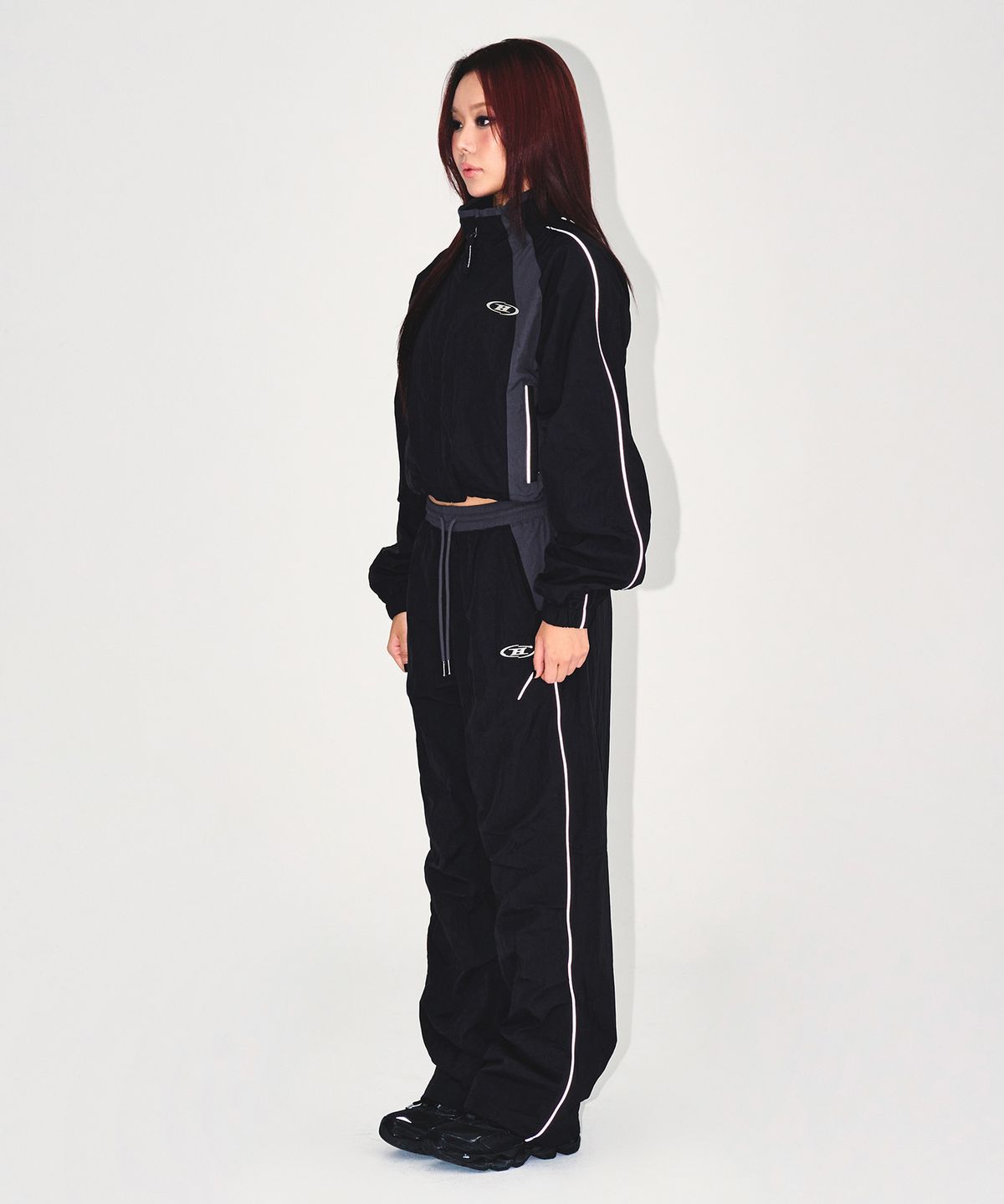 본투윈(BORN TO WIN) W NYLON BLOCK STRING PANTS [BLACK]