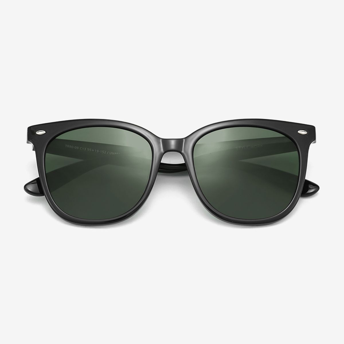 스타일워크(STYLEWORK) 빅사이즈 선글라스 STYLE WORK TR90-09 C13_블랙 남녀공용 뿔테 데일리