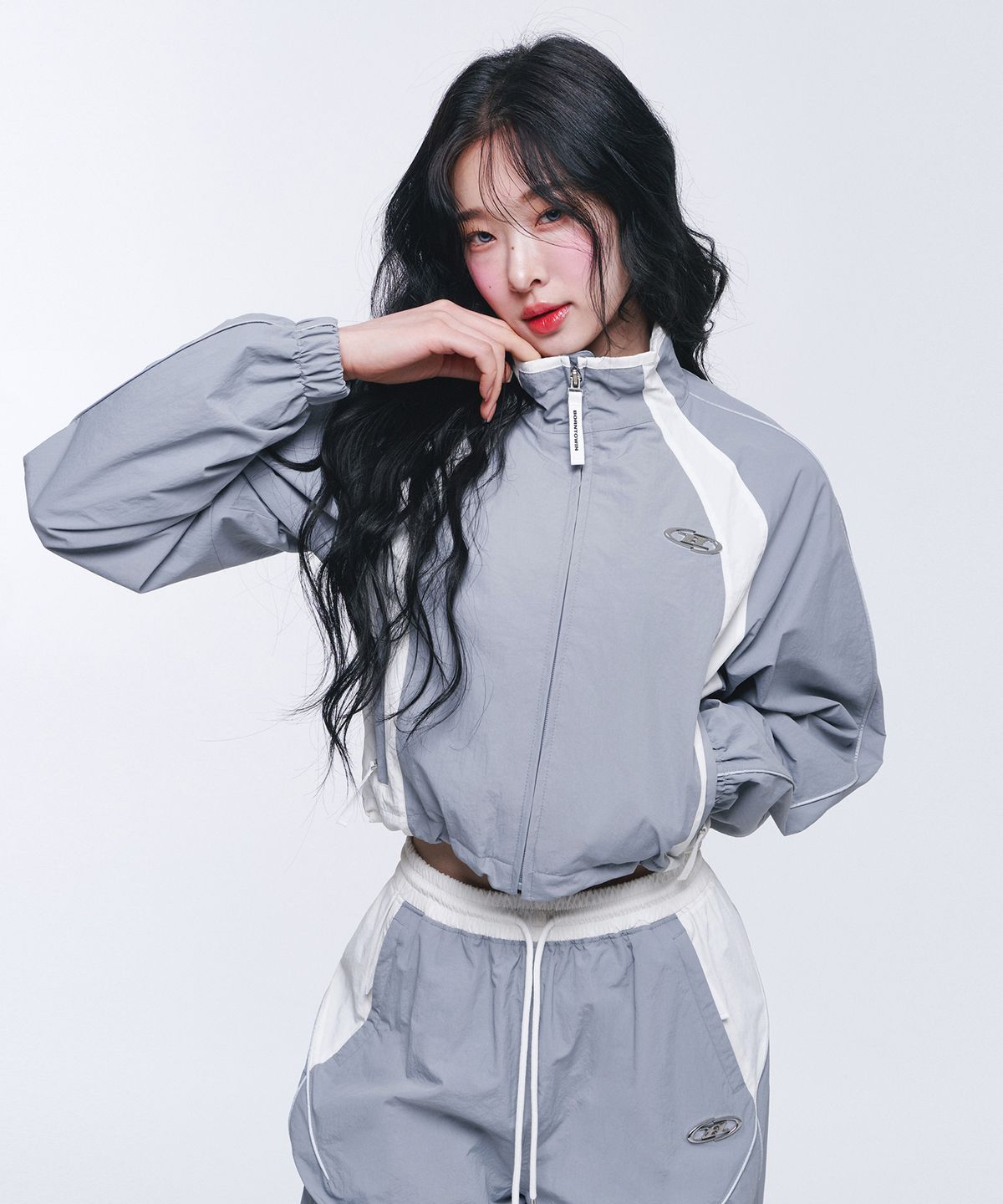 본투윈(BORN TO WIN) W NYLON BLOCK JACKET [GREY]
