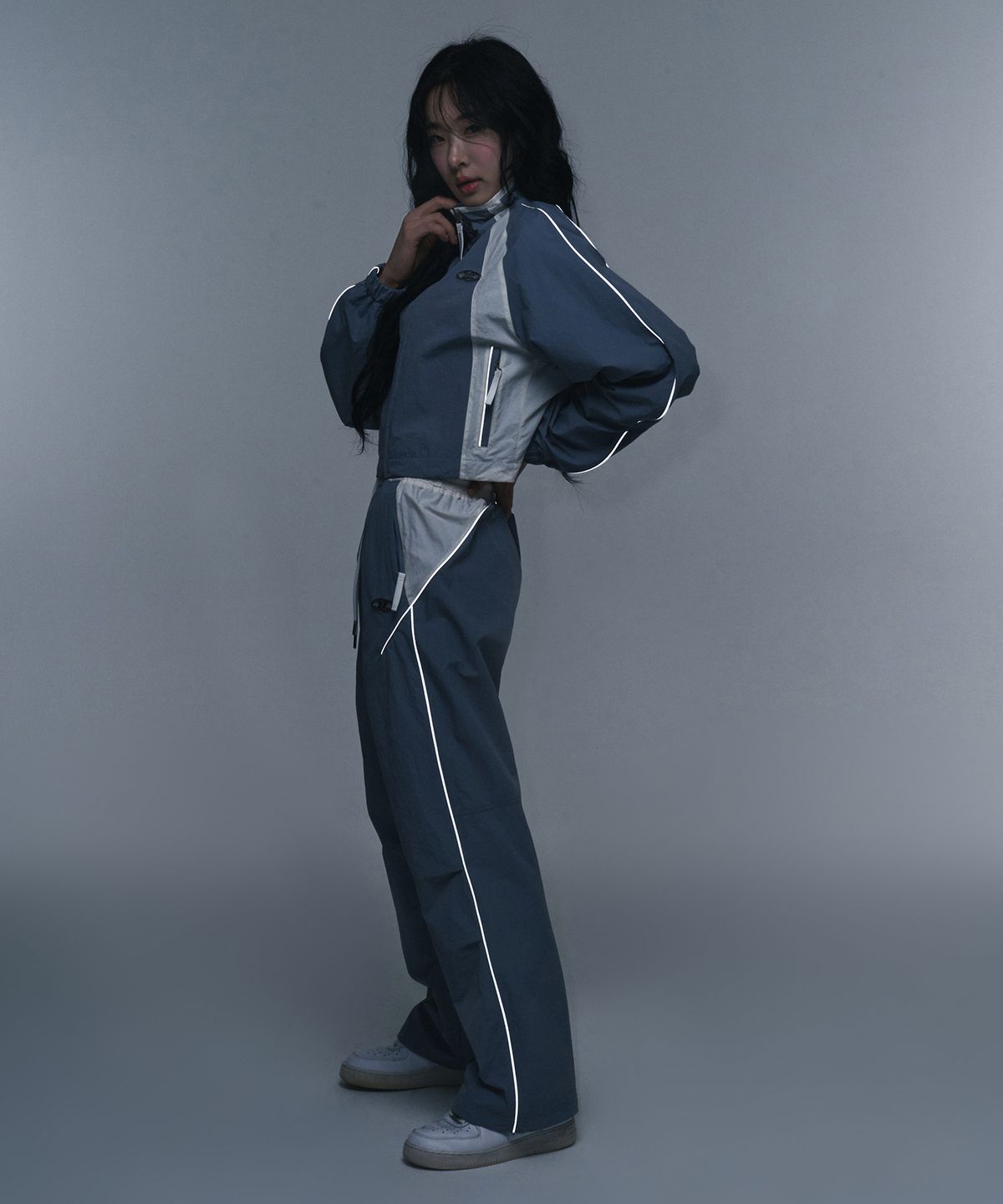 본투윈(BORN TO WIN) W NYLON BLOCK JACKET [GREY]