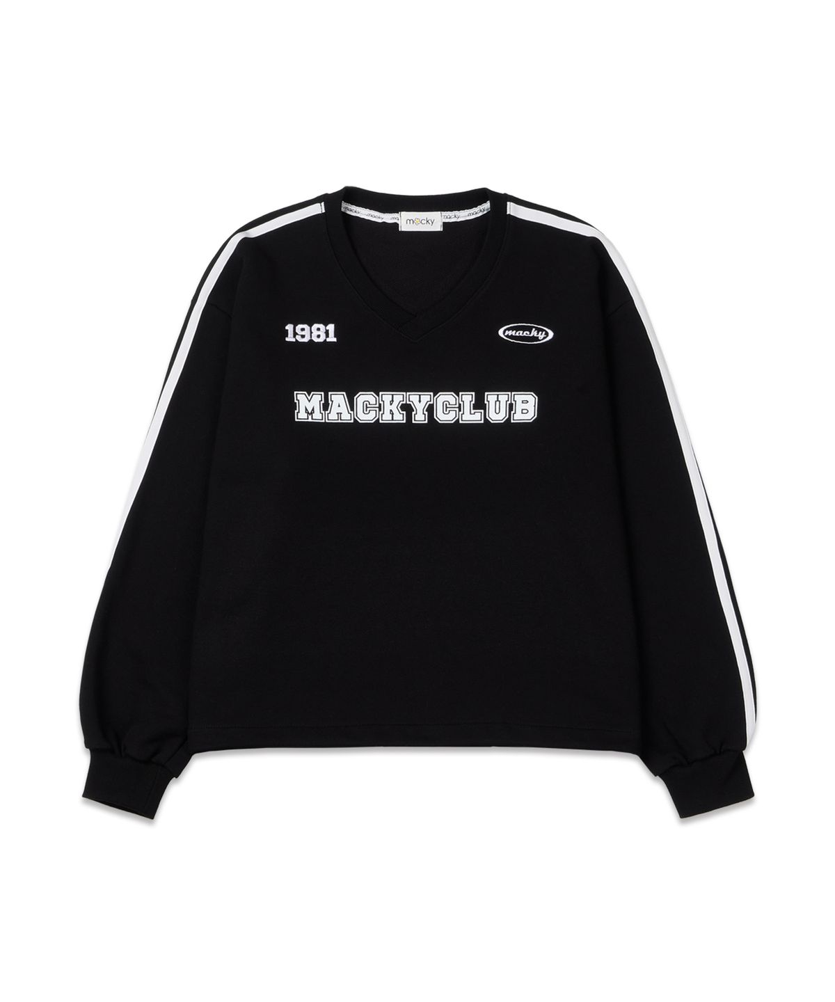 맥키(MACKY) 맥키클럽 스트링 스웻셔츠 블랙