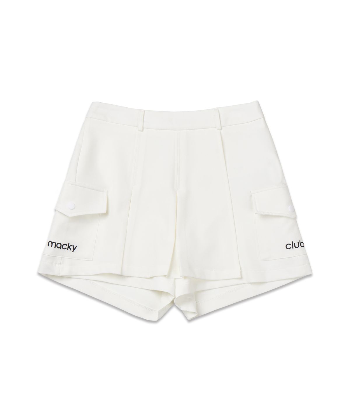 맥키(MACKY) 포켓 로고 스커트 팬츠 화이트