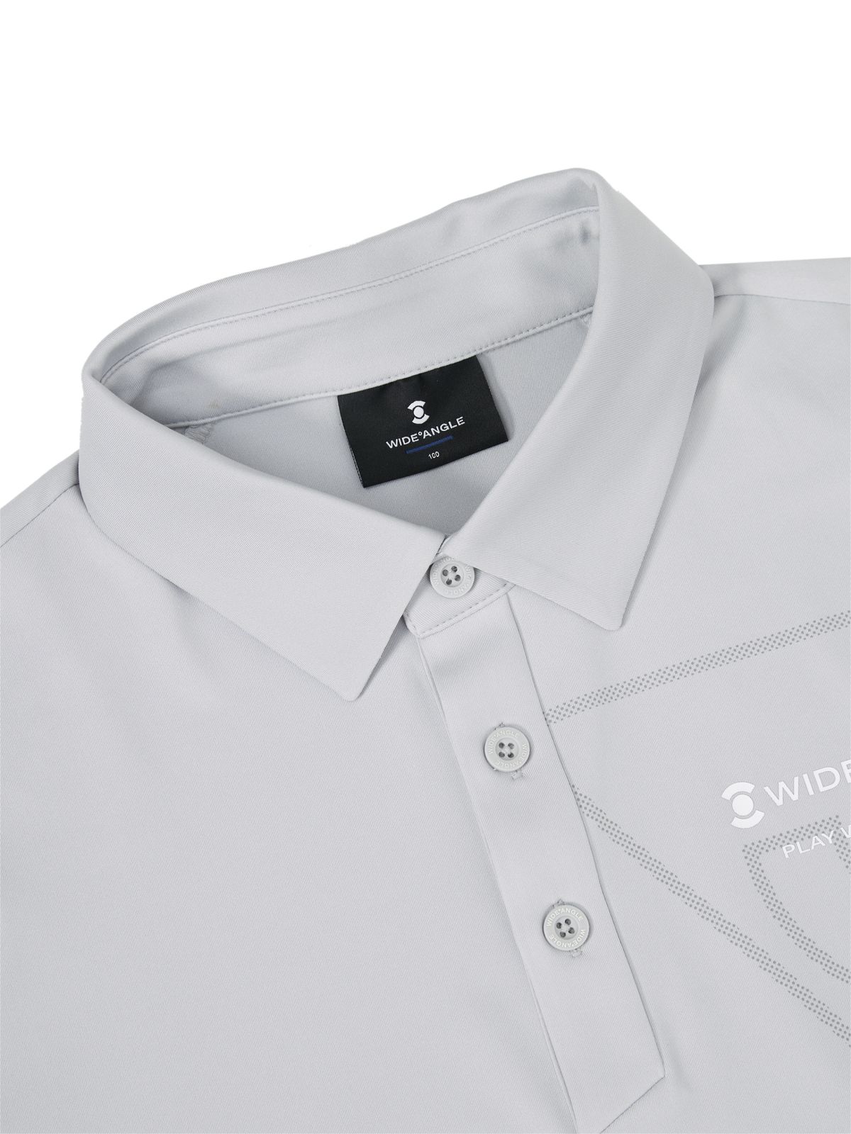 와이드앵글(WIDEANGLE) TO PRO 로고 그래픽 폴로 티셔츠 M_Light Grey