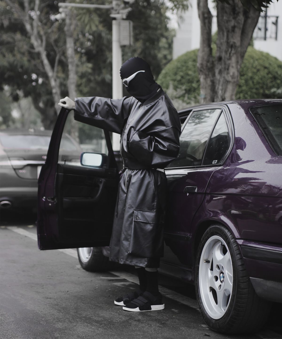 락사이코(ROCKPSYCHO) 레더 버뮤다쇼츠 블랙