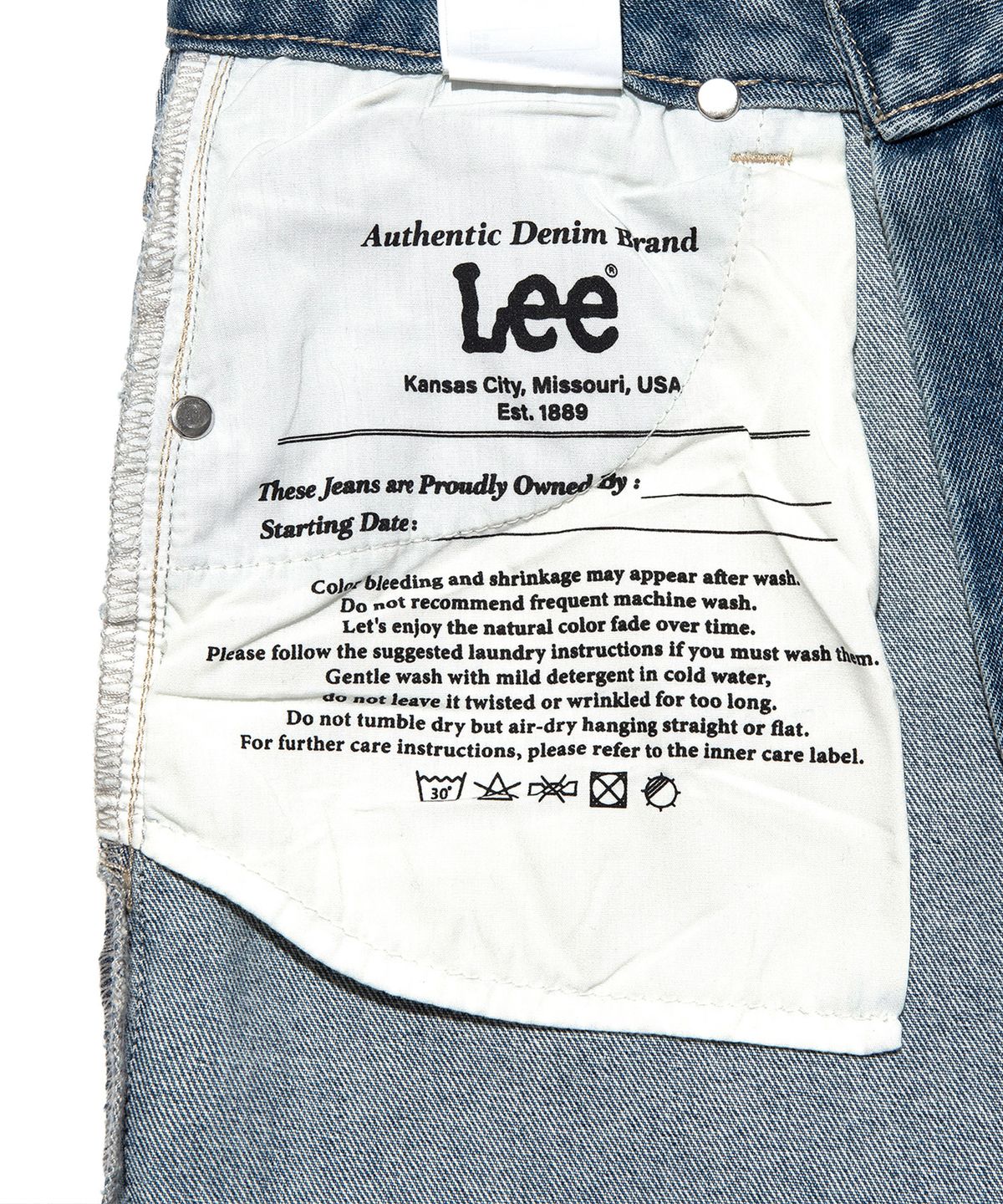 리(LEE) 우먼 데미지 데님 팬츠 인디고 라이트