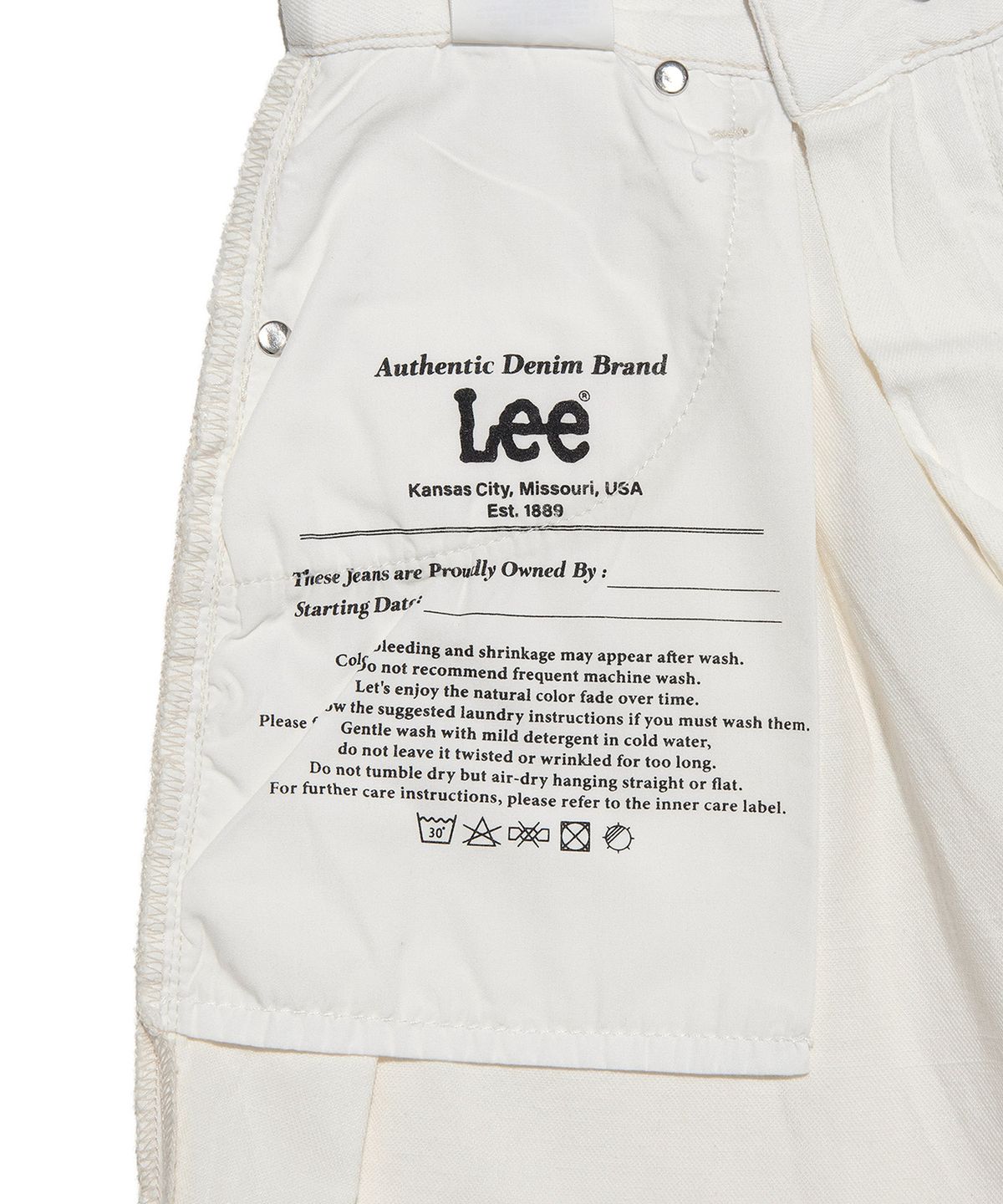 리(LEE) 우먼 오버사이즈드핏 린넨 데님 팬츠 에크루