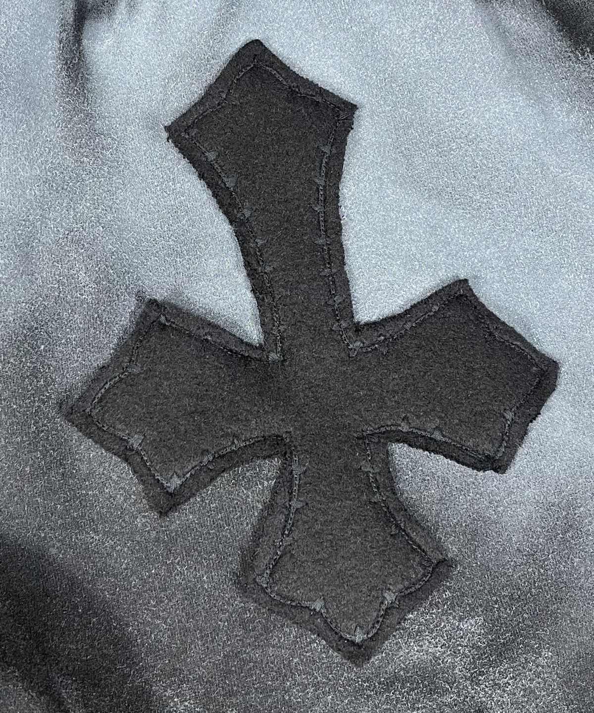 스케이터락(SK8ER ROCK) Painting Cross Sweat Wide Pants ((black))