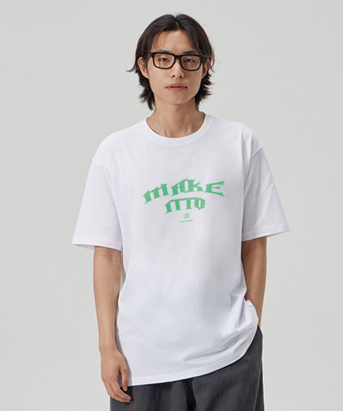 메이킷투(MAKEITTO) [BLACK LETTER]CREW NECK TEE_WHITE