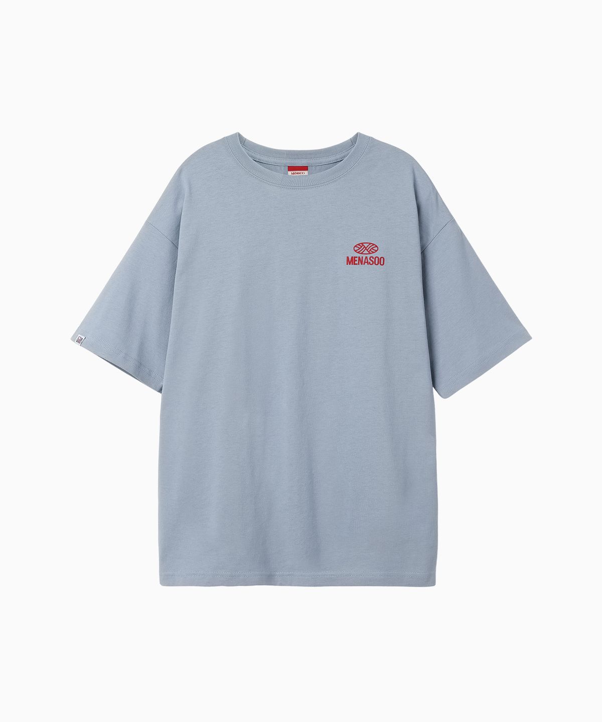 미나수(MENASOO) Squared Hearttrack Graphic T Shirt_Skyblue
