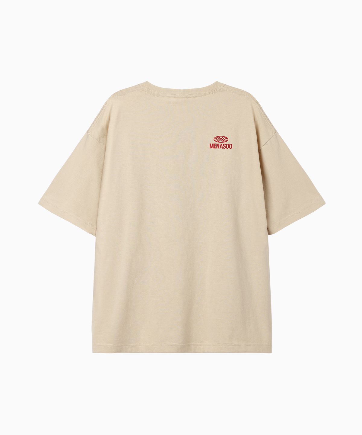 미나수(MENASOO) New Big Hearttrack Graphic T Shirt_Oatmeal