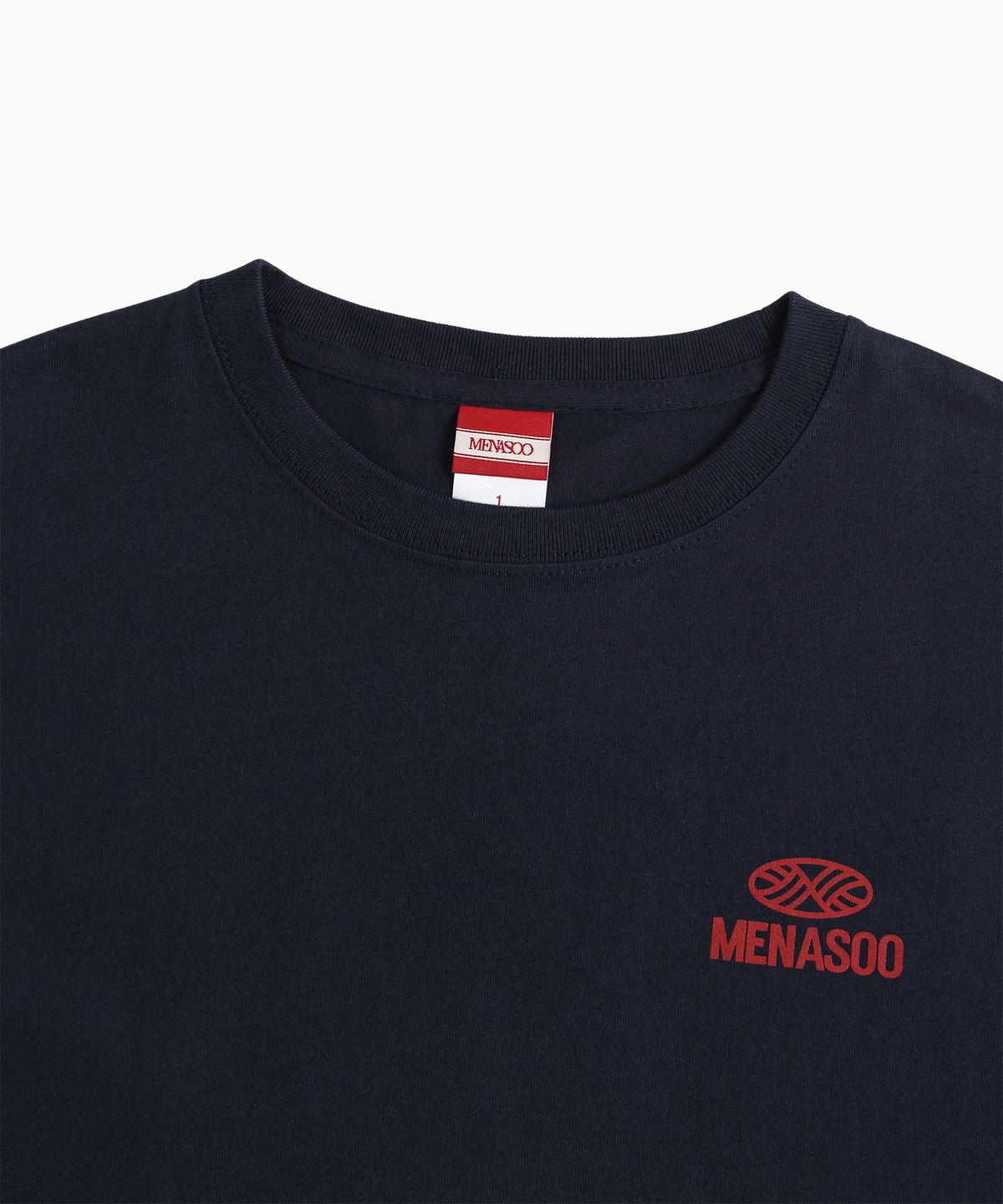 미나수(MENASOO) Wave Hearttrack Graphic T Shirt_Navy