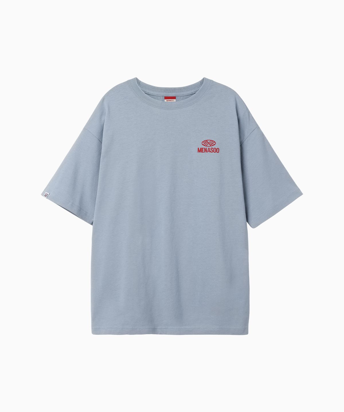 미나수(MENASOO) Wave Hearttrack Graphic T Shirt_Skyblue