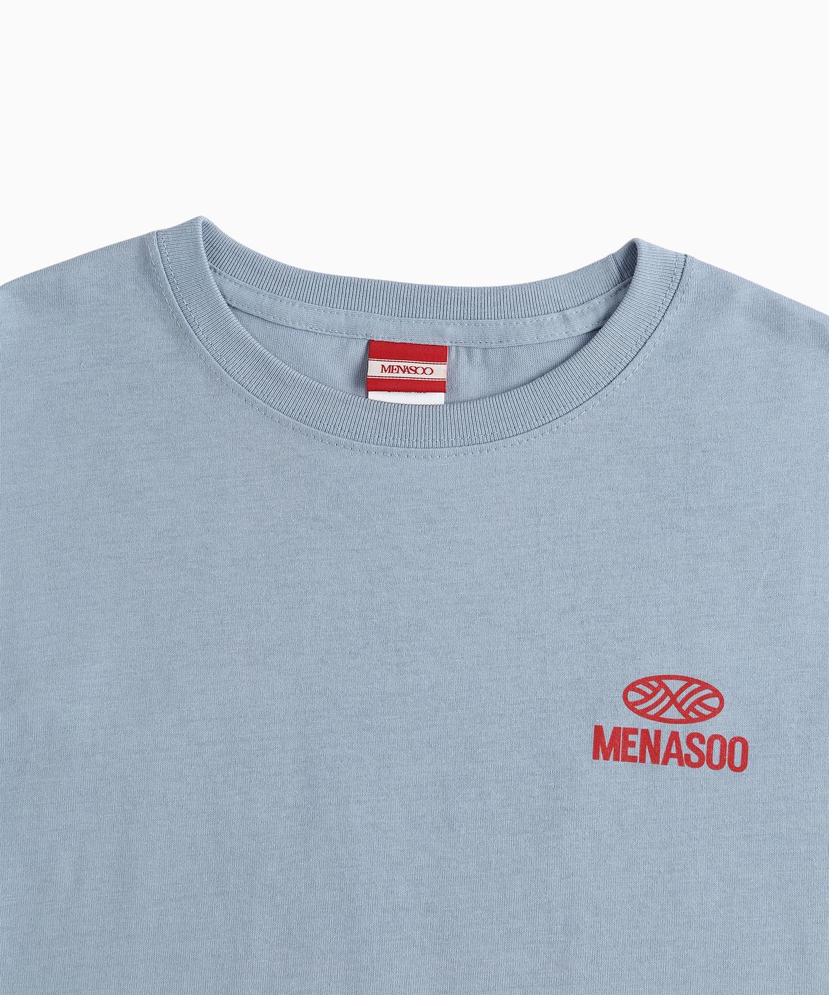 미나수(MENASOO) Wave Hearttrack Graphic T Shirt_Skyblue