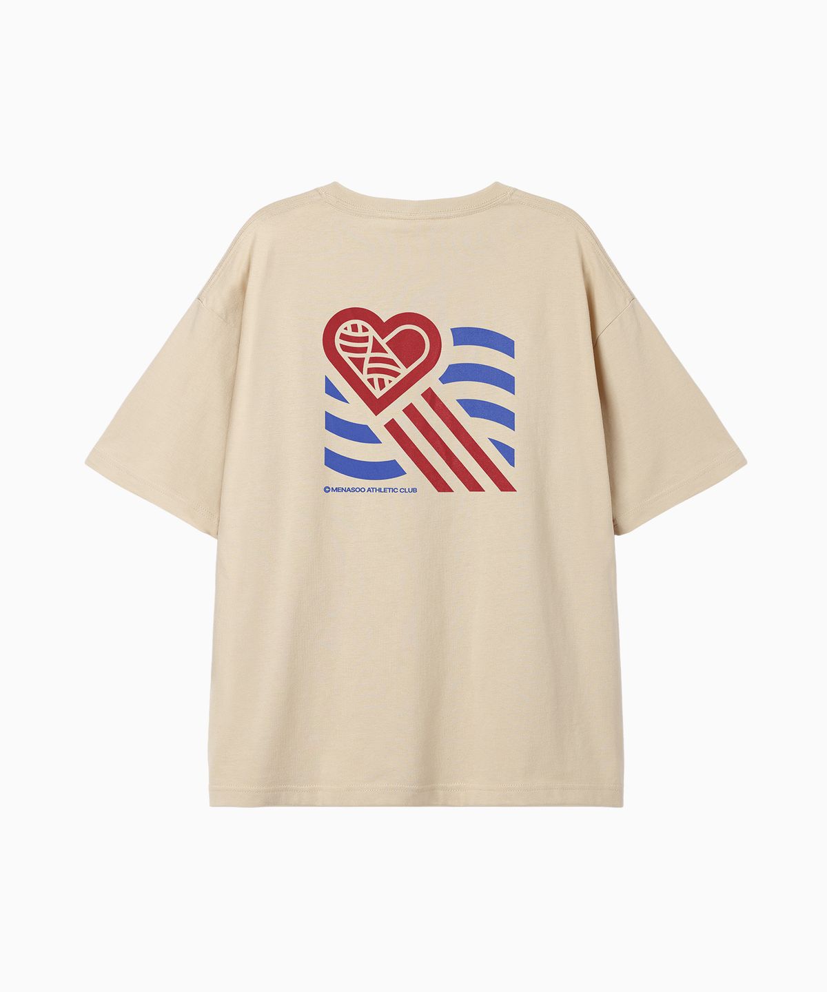 미나수(MENASOO) Wave Hearttrack Graphic T Shirt_Oatmeal