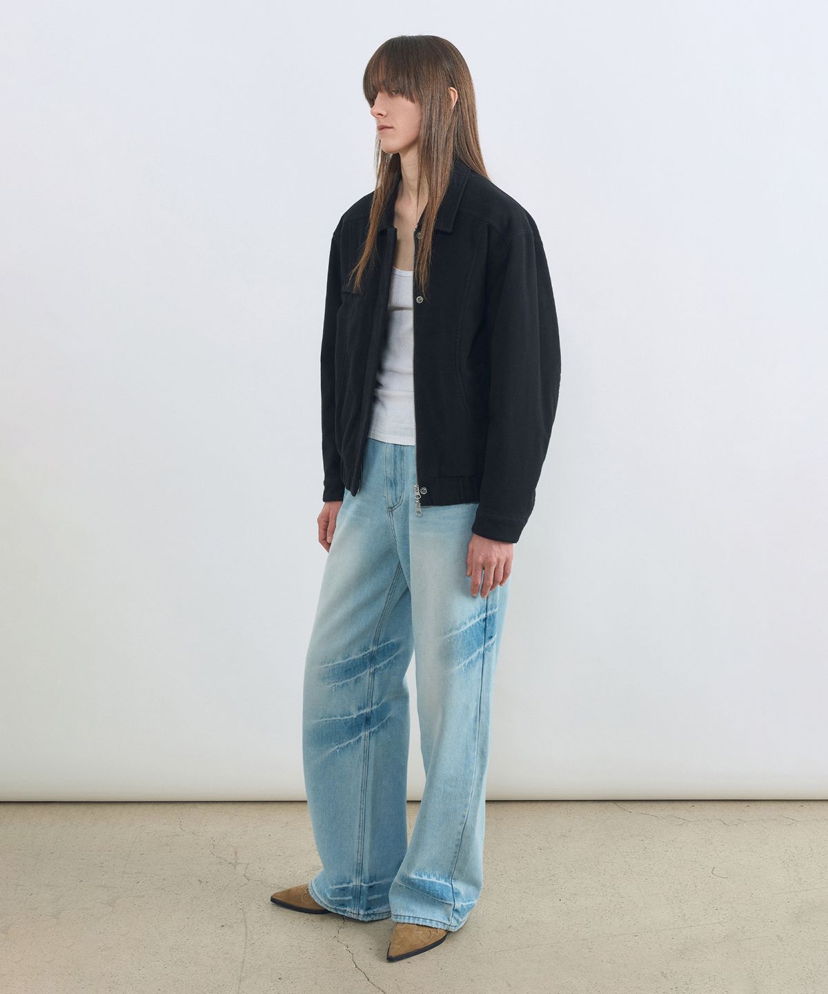 인사일런스 우먼(INSILENCE WOMEN) 도밍고 워시드 데님 LIGHT BLUE
