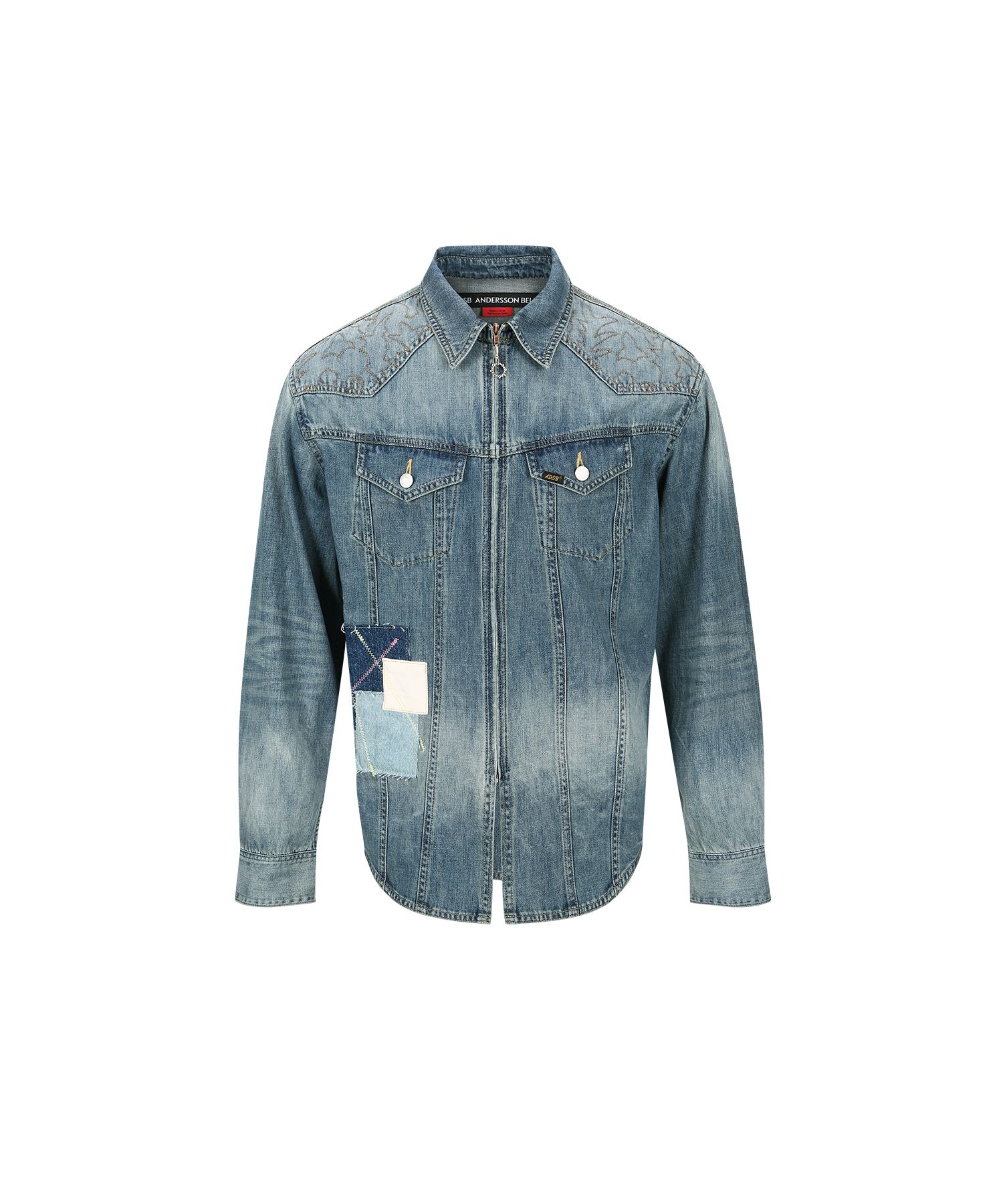 Andersson Bell★EMBROIDERY PATCHWORK DENIM SHIRTS★人気 MUSINSA | ANDERSSON BELL Embroidered Patchwork Denim Shirt