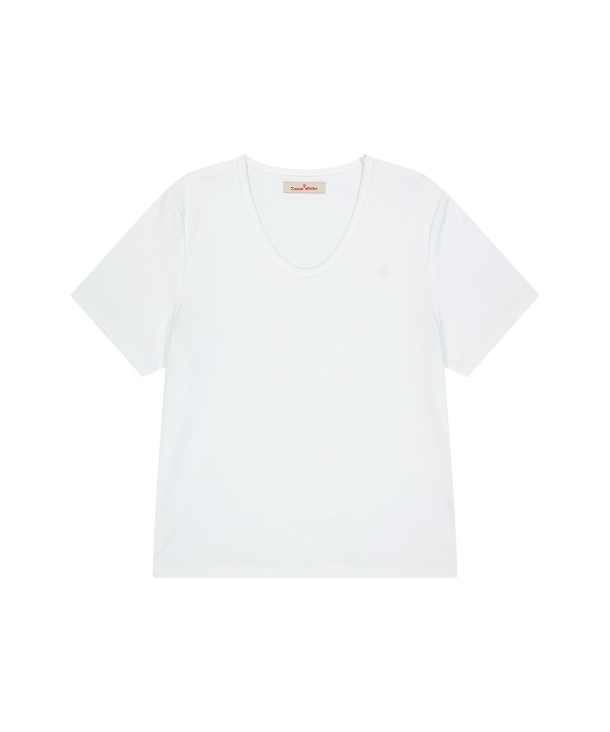 반원 아틀리에(VANONE ATELIER) A3508 에센셜 U넥 티셔츠_White