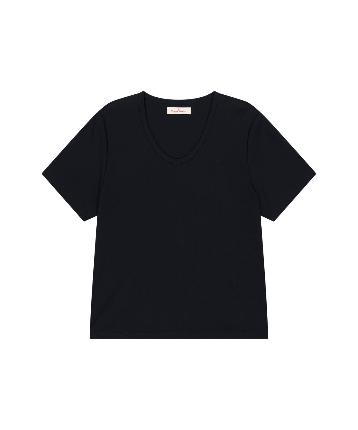 반원 아틀리에(VANONE ATELIER) A3508 에센셜 U넥 티셔츠_Black