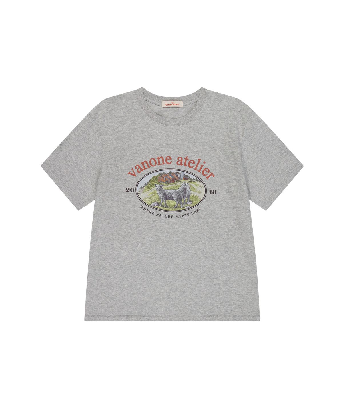 반원 아틀리에(VANONE ATELIER) A3510 Nature heritage 티셔츠_Melange gray