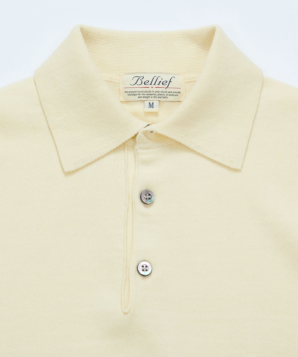 벨리프(BELLIEF) Essential Cotton Comfort Polo Knit (Ecru)