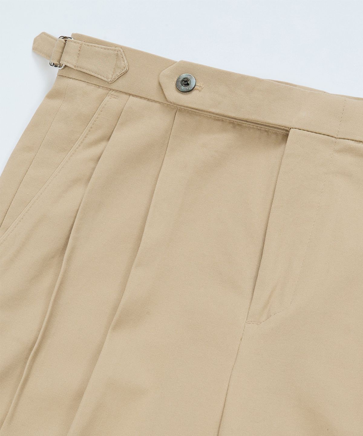 벨리프(BELLIEF) Cotton adjust Double Pleats relaxed Chino Pants (Khaki)