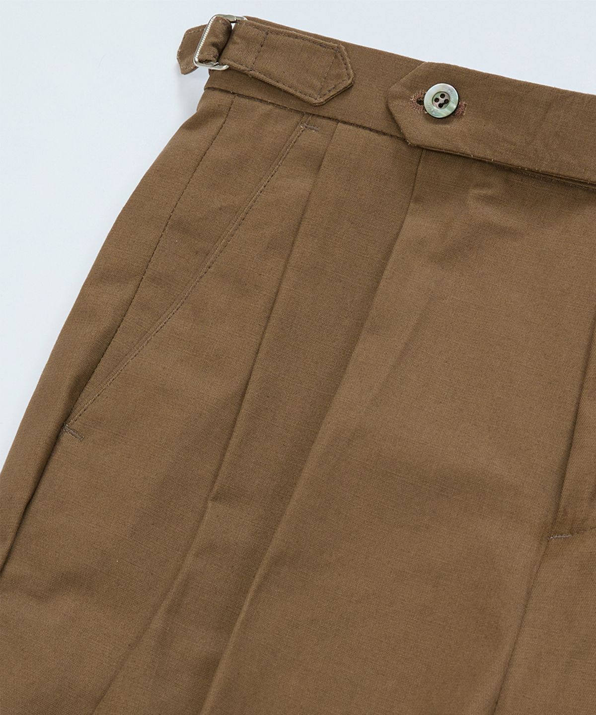벨리프(BELLIEF) Cotton adjust Double Pleats relaxed Chino Pants (Brown)