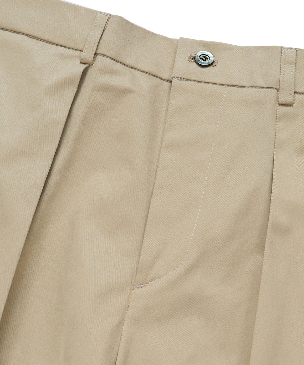 벨리프(BELLIEF) Gabardine cotton Single Pleat banding chino (Beige)