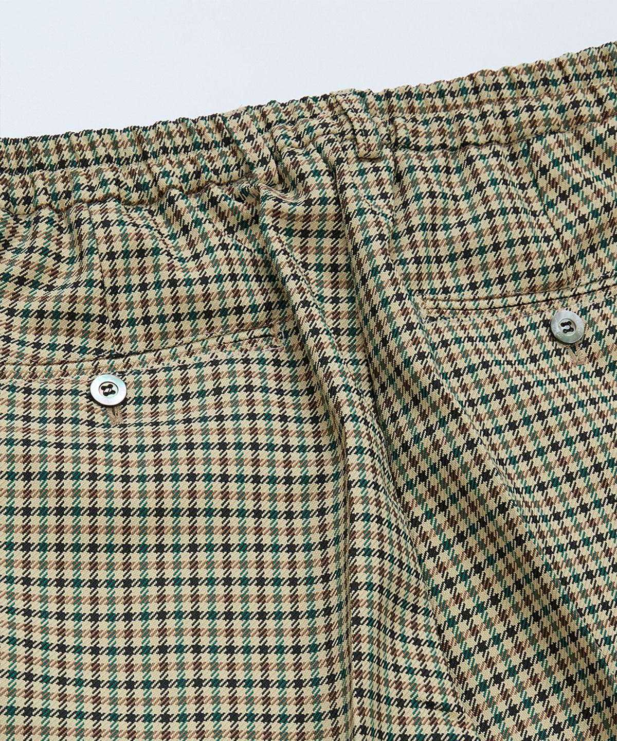 벨리프(BELLIEF) Gun club check Single Pleat banding chino (Check)_JAPAN FABRIC