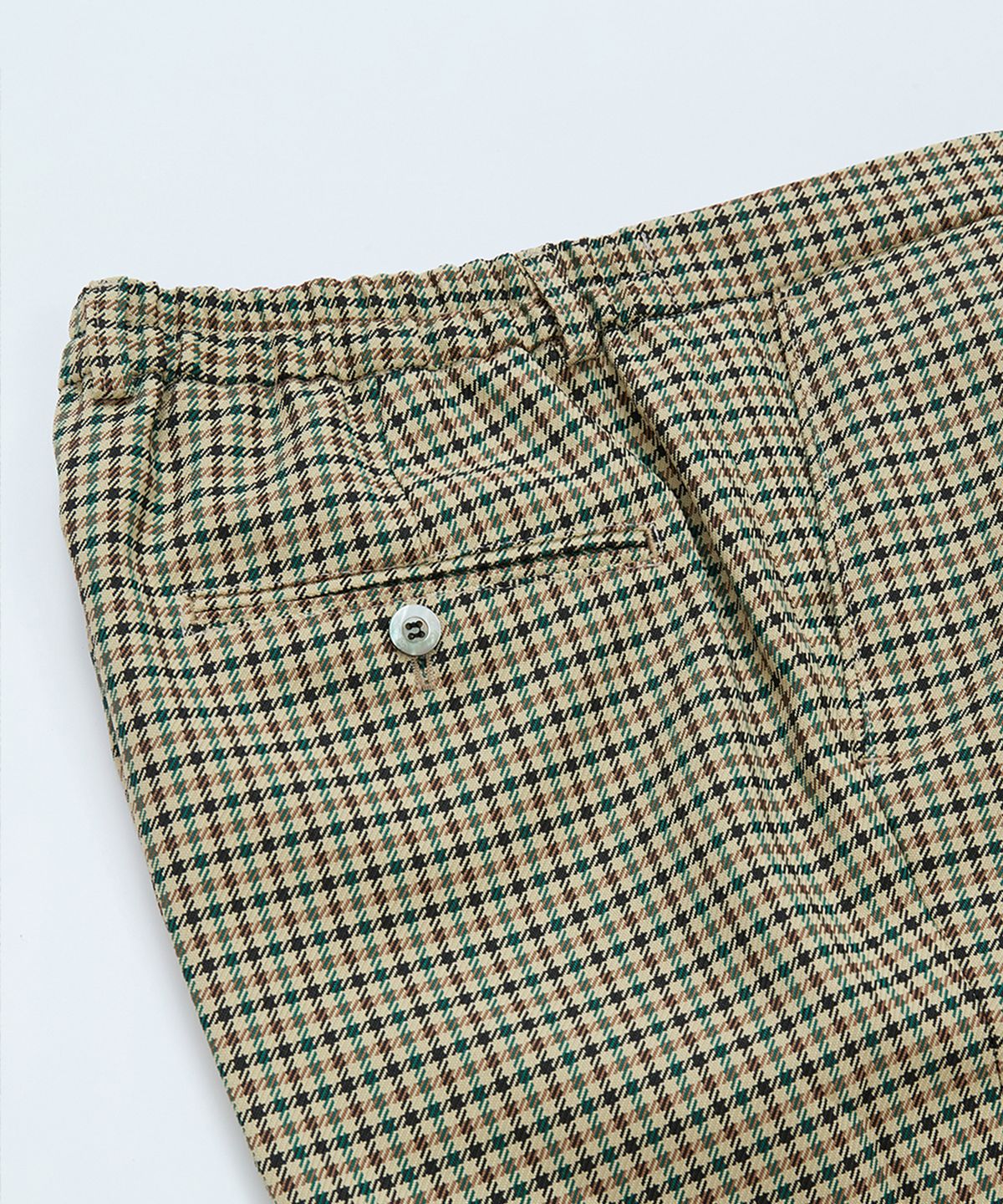 벨리프(BELLIEF) Gun club check Single Pleat banding chino (Check)_JAPAN FABRIC