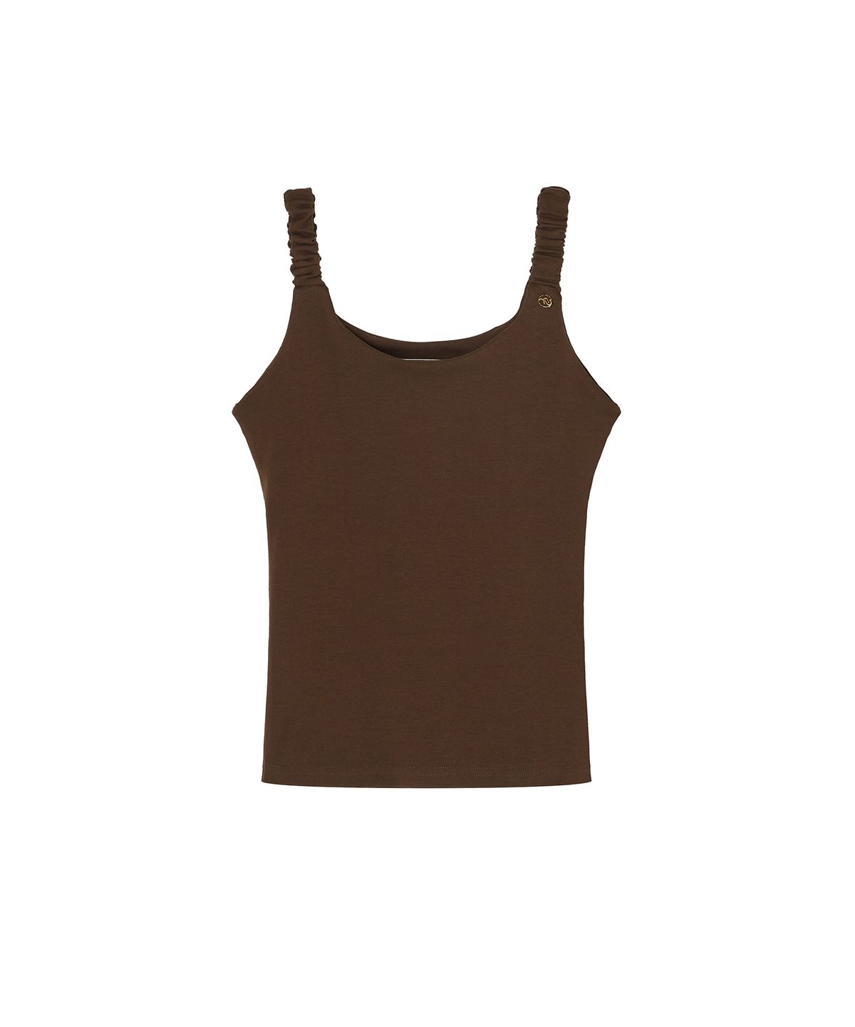 메이버유(MAYVERU) Cookie Wrinkle Sleeveless T-Shirt _ Brown