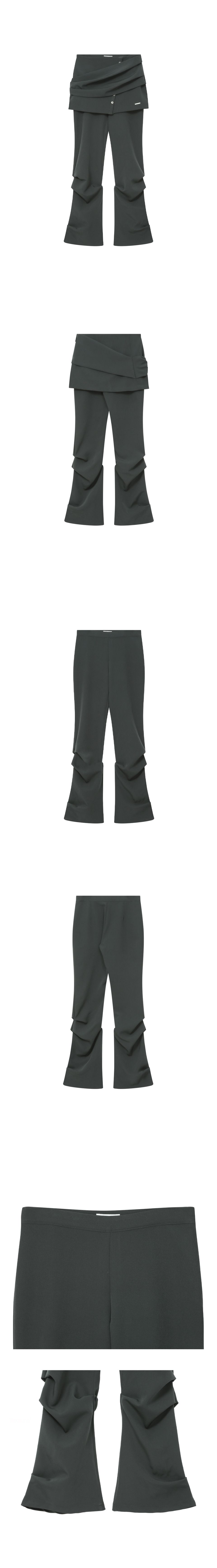MUSINSA | MISEKI SEOUL Draped shirt skirt pants SET CHARCOAL