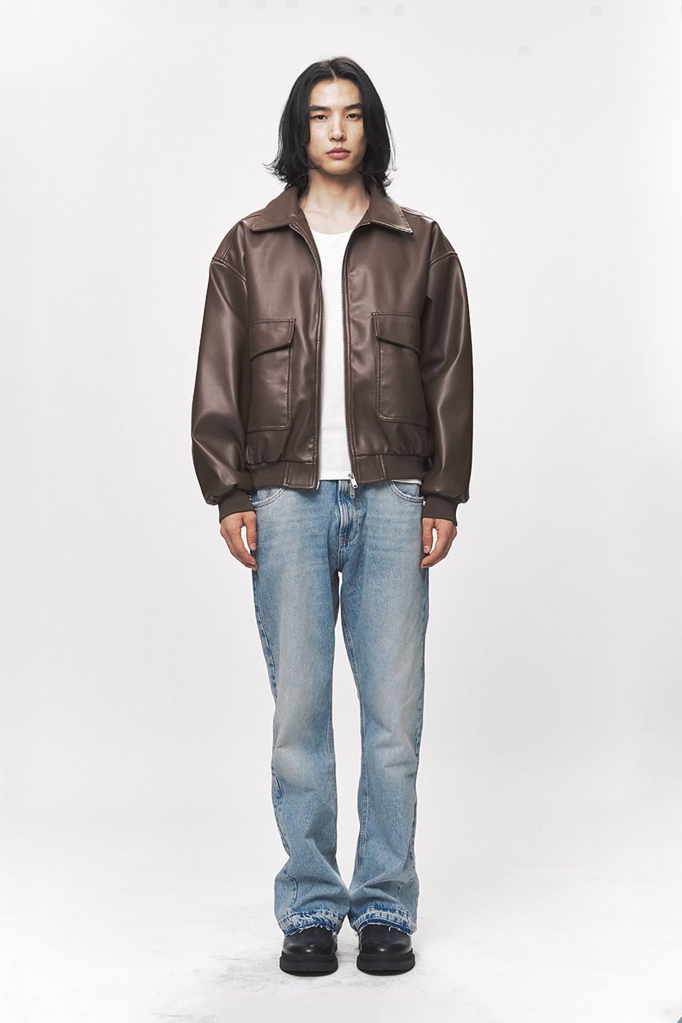 MUSINSA公式 | BLACK MOMENT シンプリシティ ビーガンレザー ブルゾン