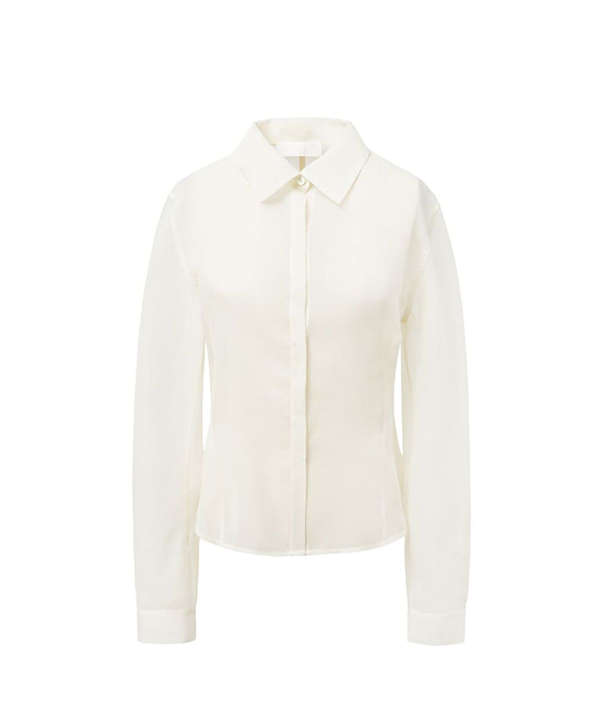 아모멘토(AMOMENTO) SHEER SLIM FIT SHIRTS_IVORY