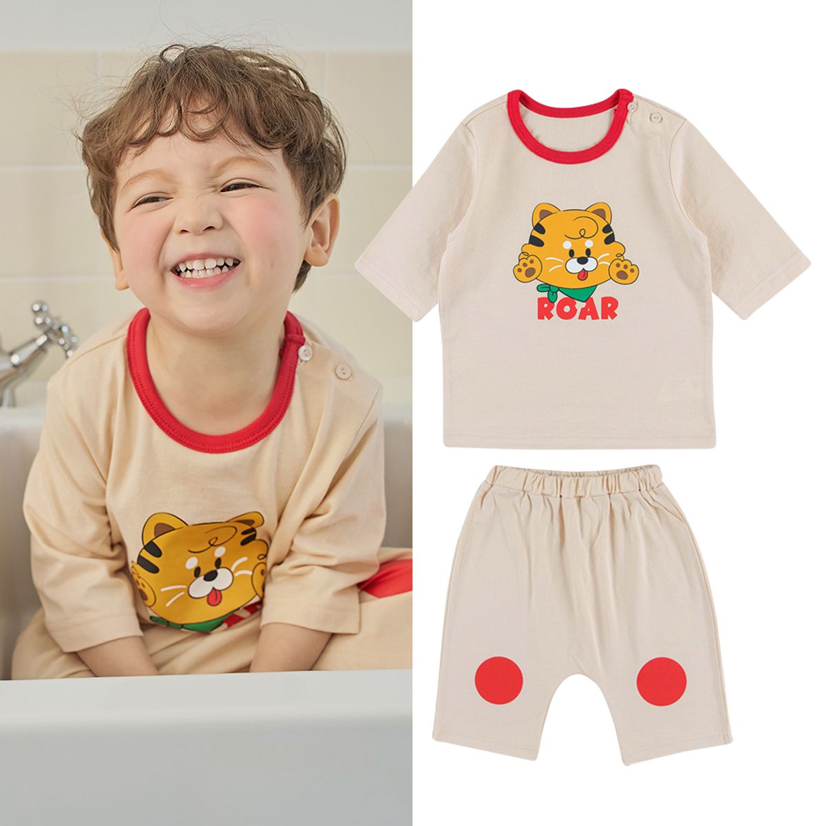 코디아이(CORDI-I) 쁘띠타이거 칠부실내복