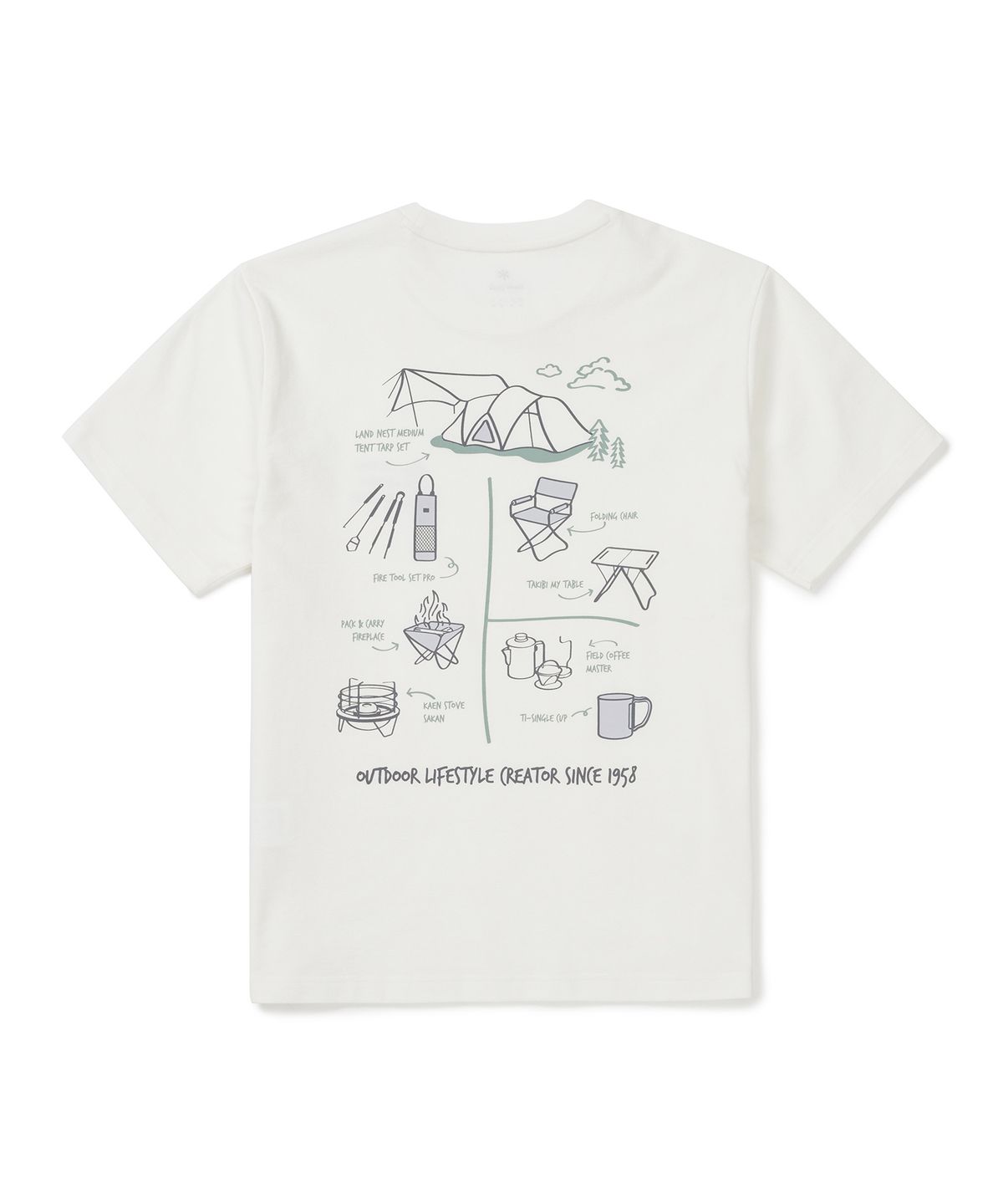 스노우피크 어패럴(SNOWPEAK APPAREL) 소로나 기어 반팔 티셔츠 (S25MUFTS70) Off White