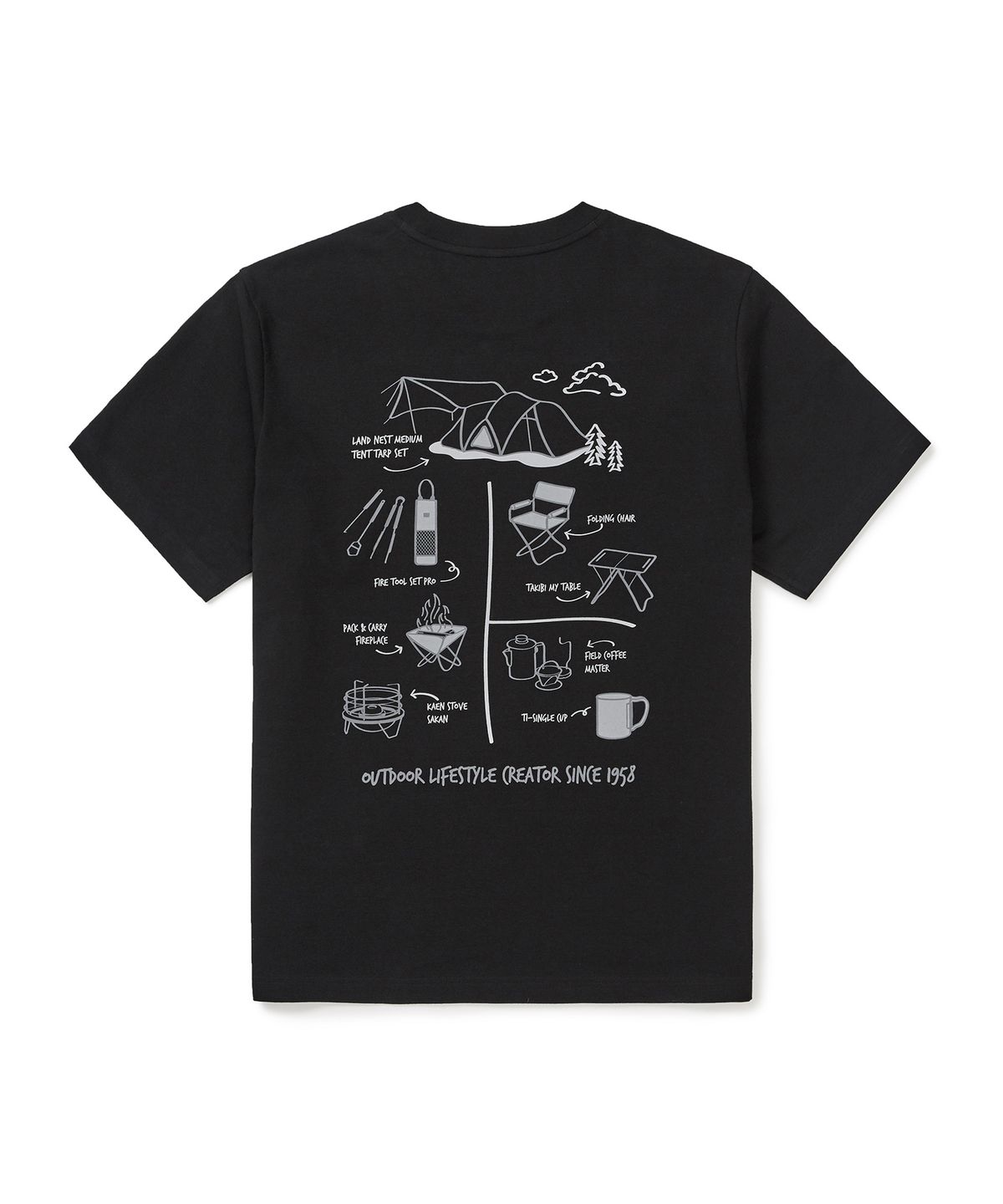 스노우피크 어패럴(SNOWPEAK APPAREL) 소로나 기어 반팔 티셔츠 (S25MUFTS70) Black