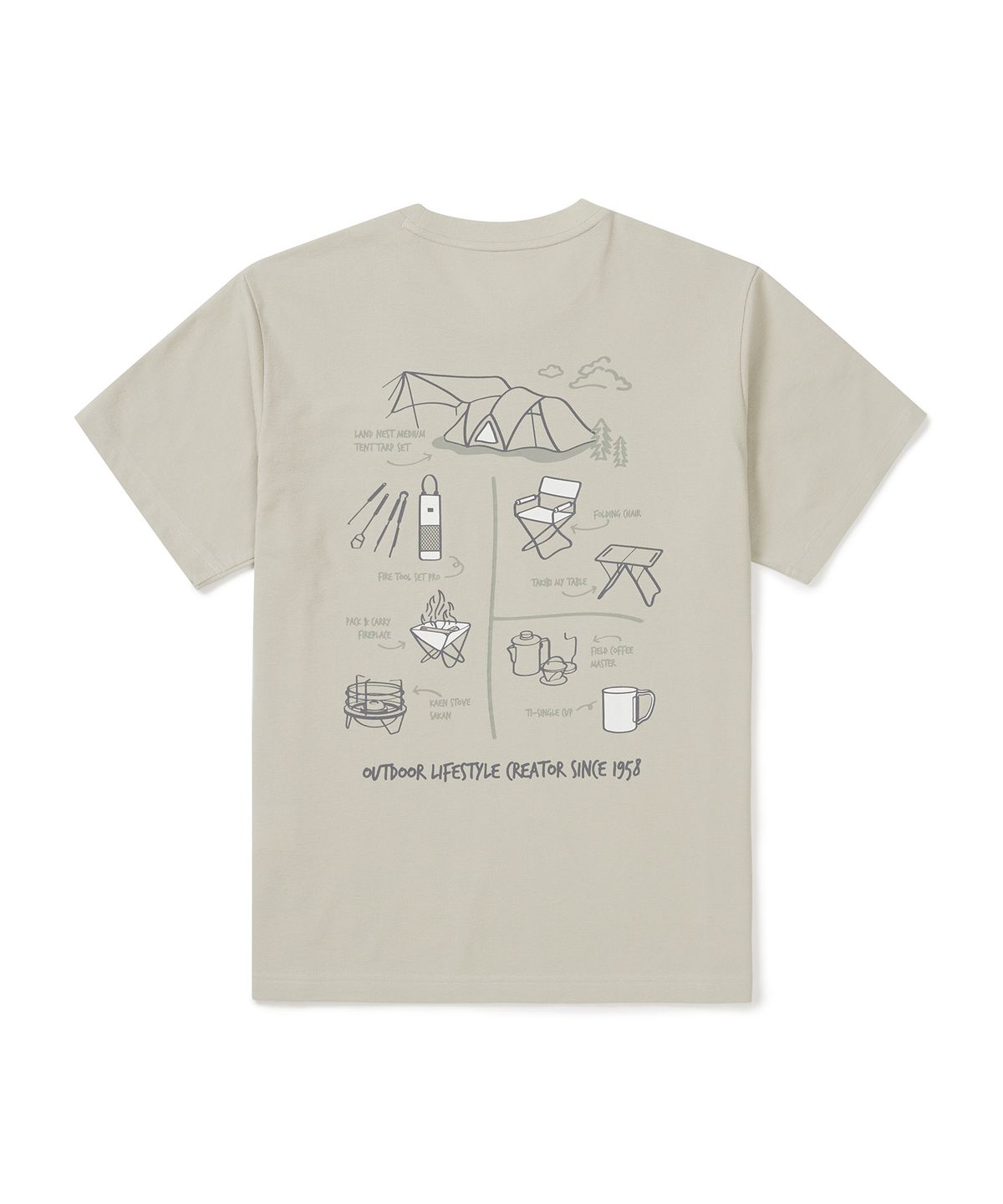 스노우피크 어패럴(SNOWPEAK APPAREL) 소로나 기어 반팔 티셔츠 (S25MUFTS70) Beige