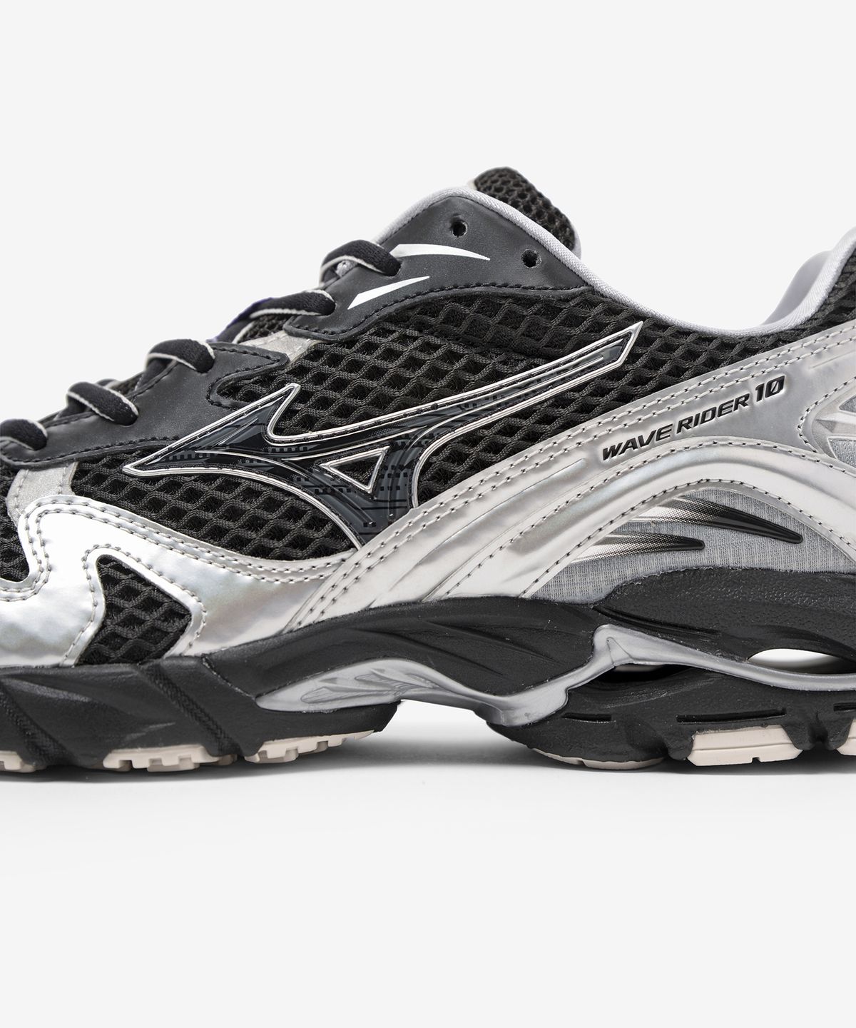 미즈노(MIZUNO) (공용) 웨이브 라이더 10 - 블랙:블랙 샌드:퍼플 헤이즈 / D1GA250601