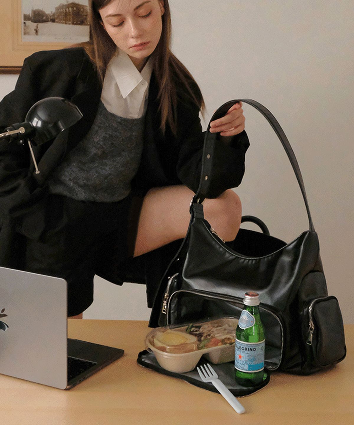 디베르노(DBERNO) 3포켓 보냉 피크닉 보부상백 [Leather_Black]