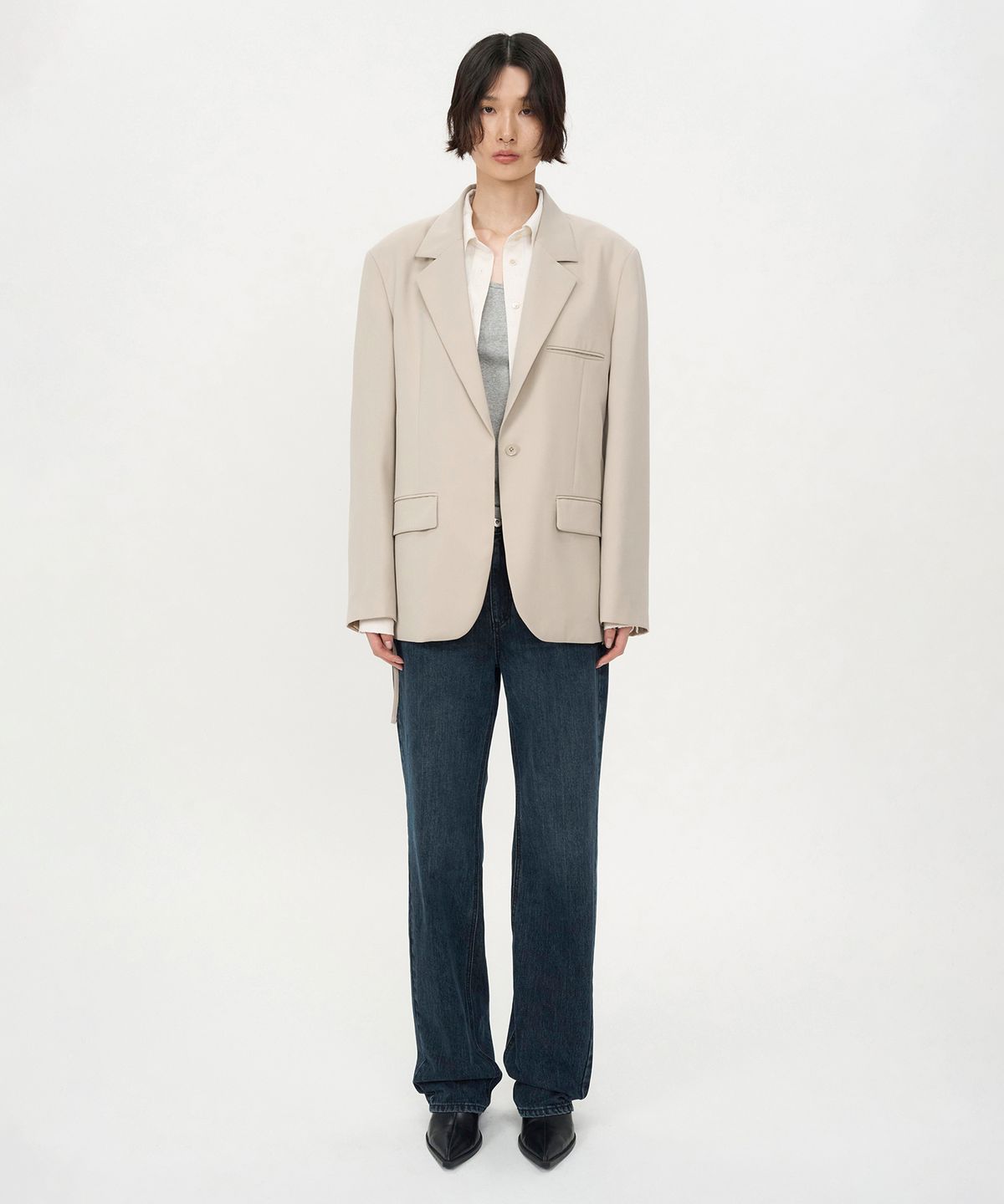 인사일런스 우먼(INSILENCE WOMEN) 디태쳐블 벨트 블레이저 BEIGE